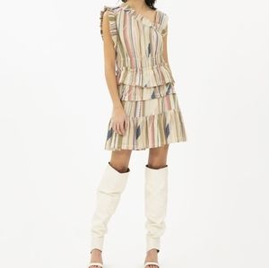 Host Pick - IRO Assymetric Tiered Silk & Cotton Mini Dress